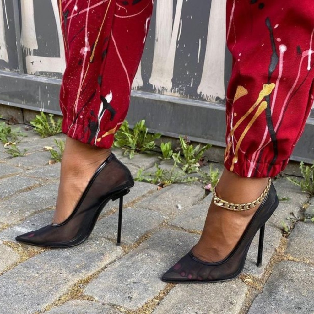 Jessica Rich Mesh Stiletto Noir 39/US 8.5